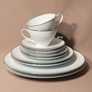 Noritake Whitebrook 6441 (Lot of 2) Place Settings PERFECT!